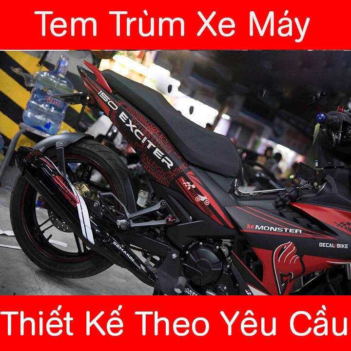 Tem Trùm Exciter 150 Đen Đỏ Nhám