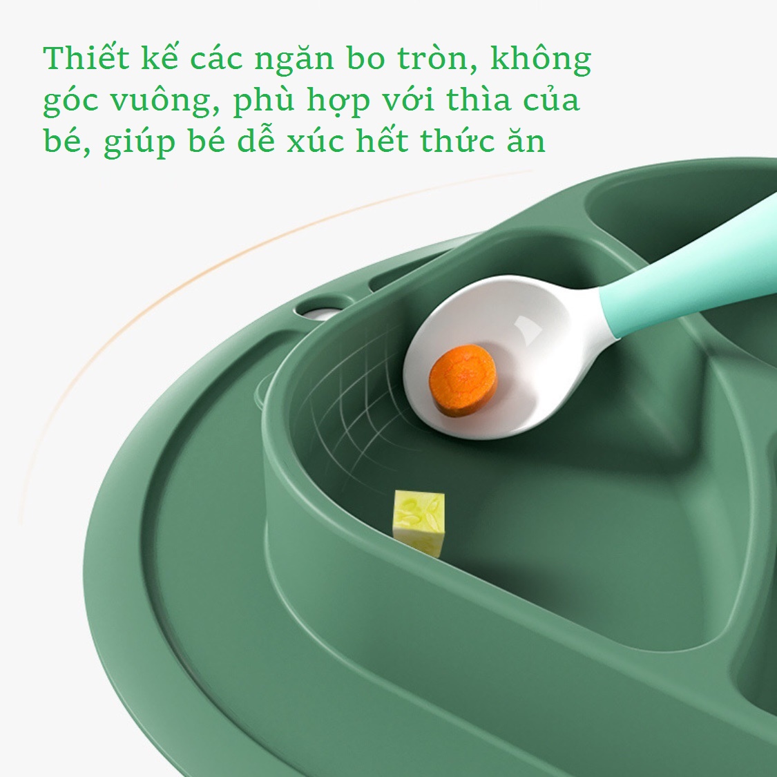 Khay ăn dặm silicone, khay ăn dặm BLW  cho bé