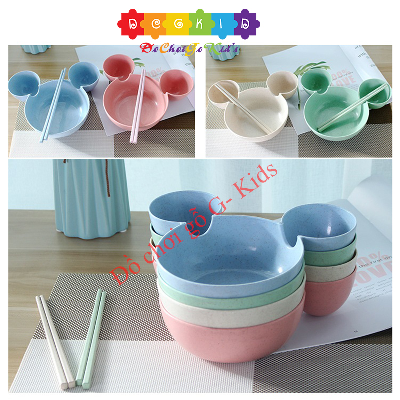 Chén đựng thức ăn 3 ngăn kiểu chuột mickey