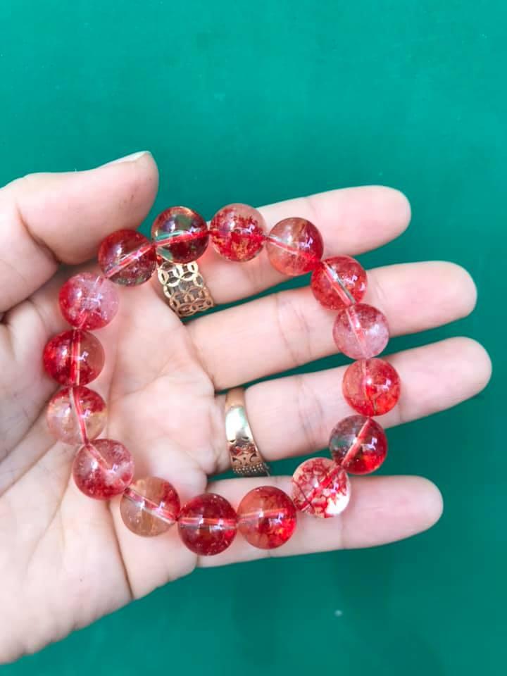 [HCM]VÒNG TAY THẠCH ANH ƯU LINH ĐỎ 12LY