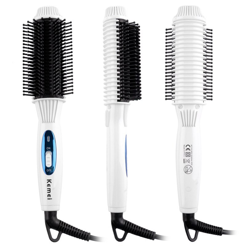 Lược Điện Sấy Cúp Tạo Kiểu Tóc Kemei 8110