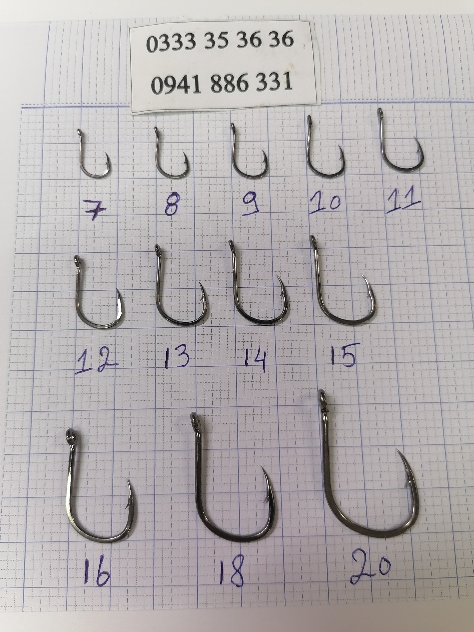 Lưỡi Câu Cá Tra ( 1 Hộp Tháp Xanh - Hàng Cao Cấp ) Từ số 7 đến số 20.