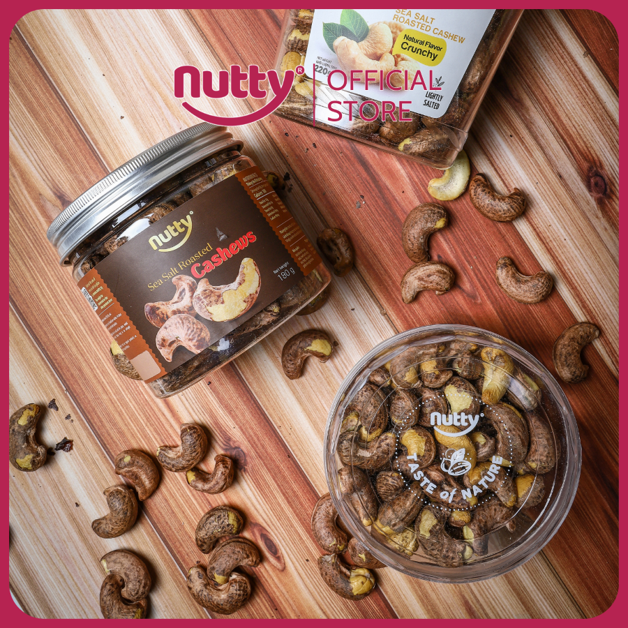 Hạt điều rang muối vỏ lụa Nutty - Hạt điều Bình Phước vỏ lụa - Món ăn vặt lành mạnh