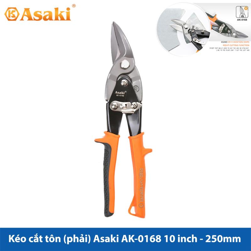Kéo cắt tôn (tole) mũi cong phải Asaki AK-0168 10inch/250mm