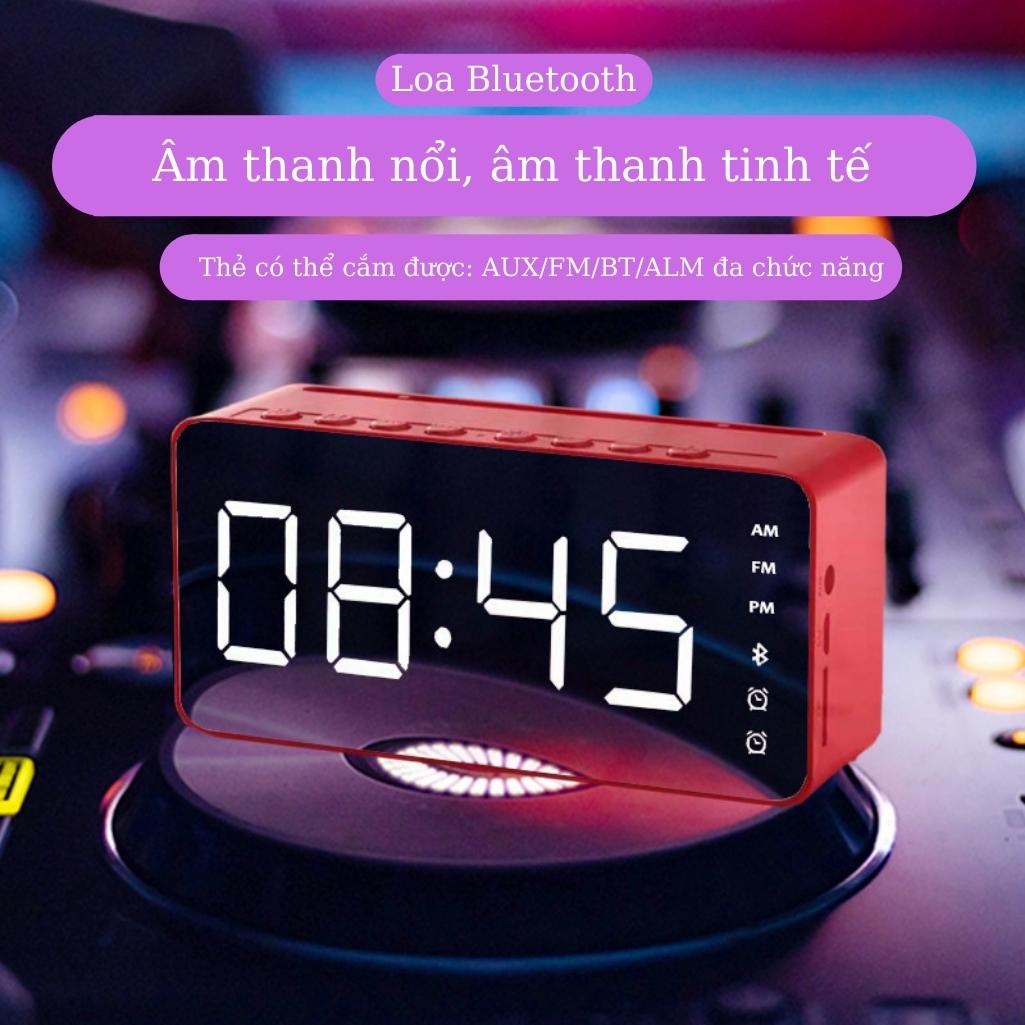 Loa bluetooth âm thanh lớn a19 kèm đồng hồ báo thức, loa bluetooth mini công suất lớn, loa báo thức thức