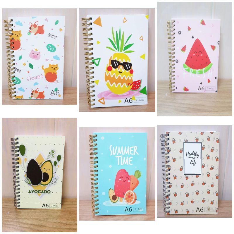 [HCM]Sổ tay lò xo siêu dễ thương cỡ giấy A6