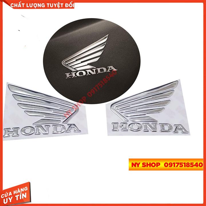 Bộ 2 tem logo cánh Chim honda 3D nổi