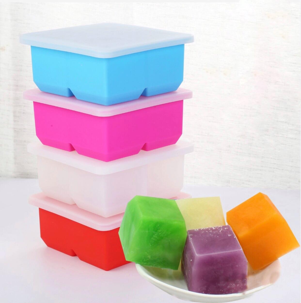 Khay trữ đông silicon khay làm đá silicon 4 ô