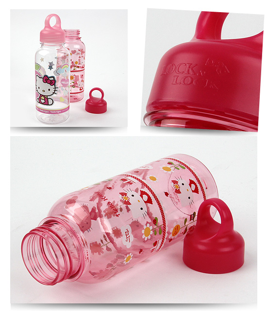 Bình Nước Bằng Nhựa Lock&Lock Hello Kitty Flower LKT623F (350ml)