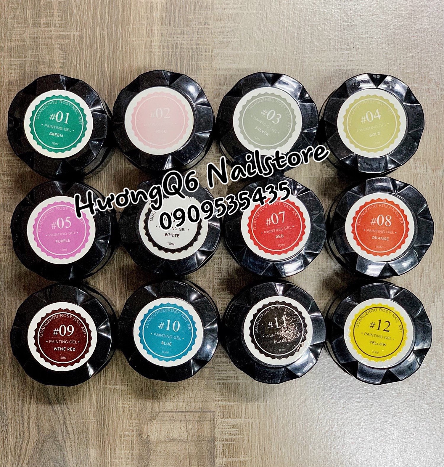 Set Gel Vẽ 12 Màu Siêu Đặc Trang Trí Móng
