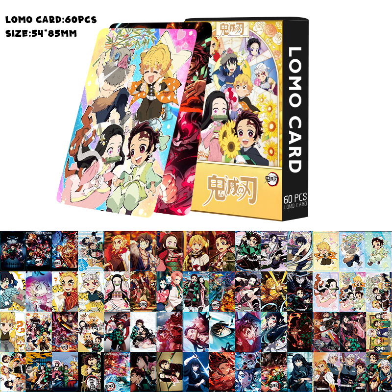 Hộp 60 thẻ ảnh 2 mặt lomo card anime: Blue Lock, Jujutsu Kaisen,Kimetsu, Naruto, Slam dunk, Jojo, Haikyu...