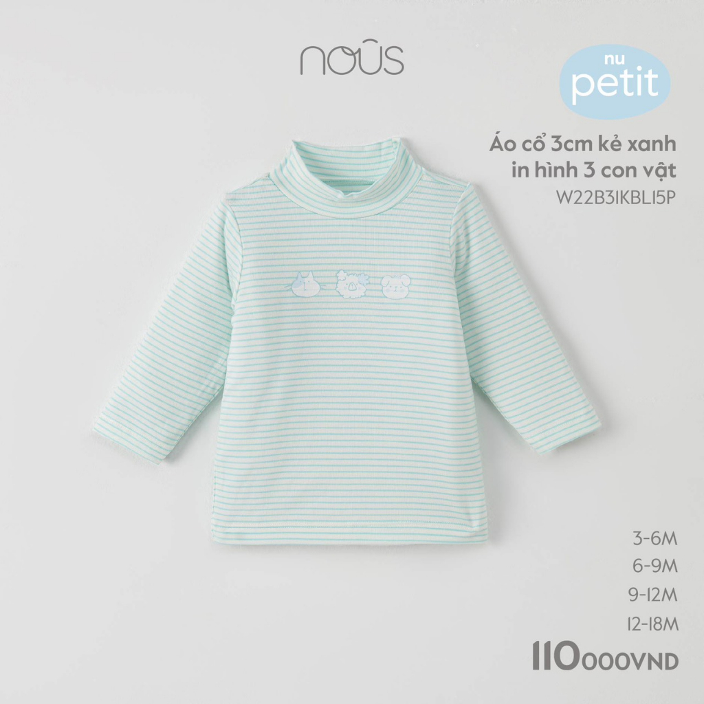 Áo cổ 3cm trẻ em chất vải Nu petit/air mềm mịn W626S1 Nous