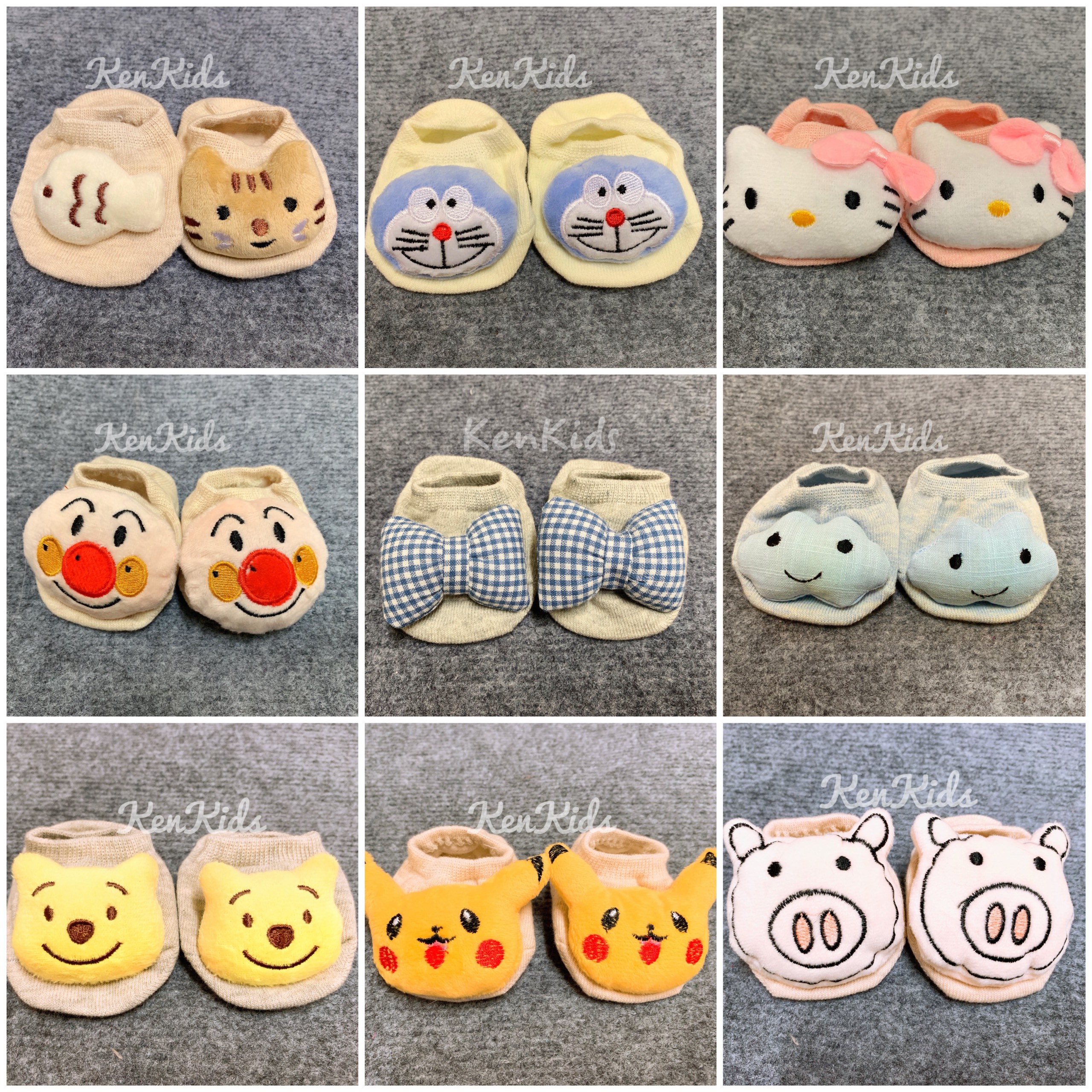 COMBO 3 Đôi Vớ tất hình thú 3D chống trượt cho bé (size S, M)
