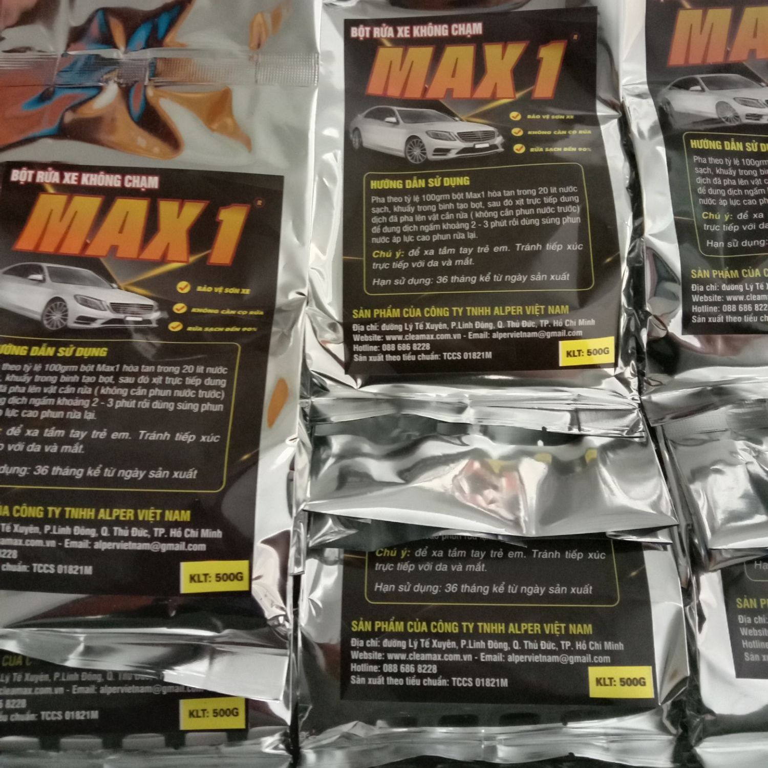 Bột tuyết rửa xe Max1 gói (0.5kg) gói dùng thử.