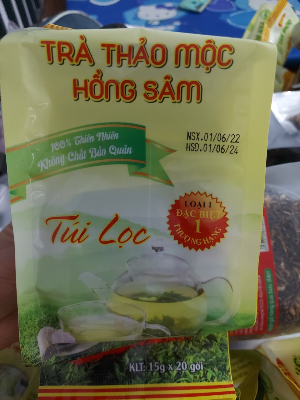 Trà Thảo mộc Hồng sâm Tâm Đức Trà túi lọc