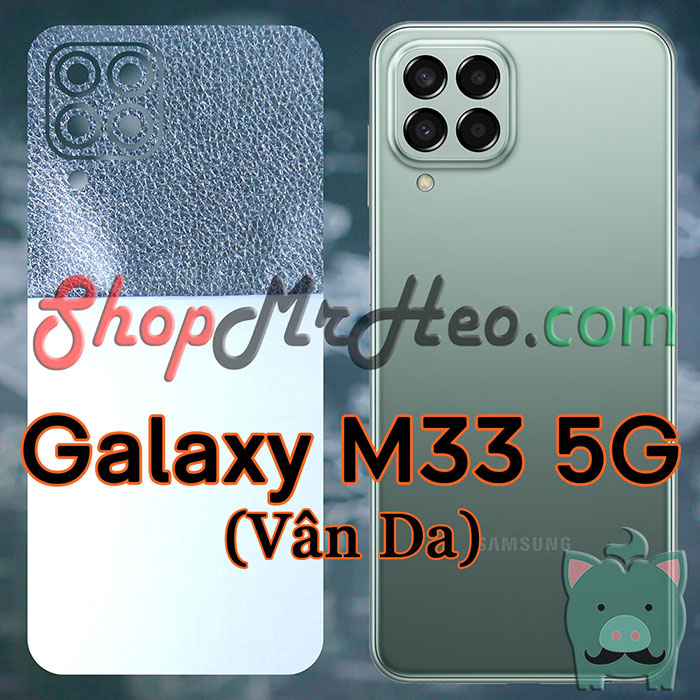 Skin Dán Mặt Sau Lưng Samsung Galaxy M33 5G (Carbon, Hình Hộp, Nhám, Vân Da, Nhôm Xước)