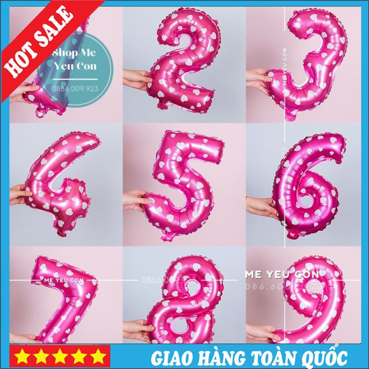 ❤️FREESHIP❤️ Bóng Số Tuổi Trang Trí Sinh Nhật Cao 40cm