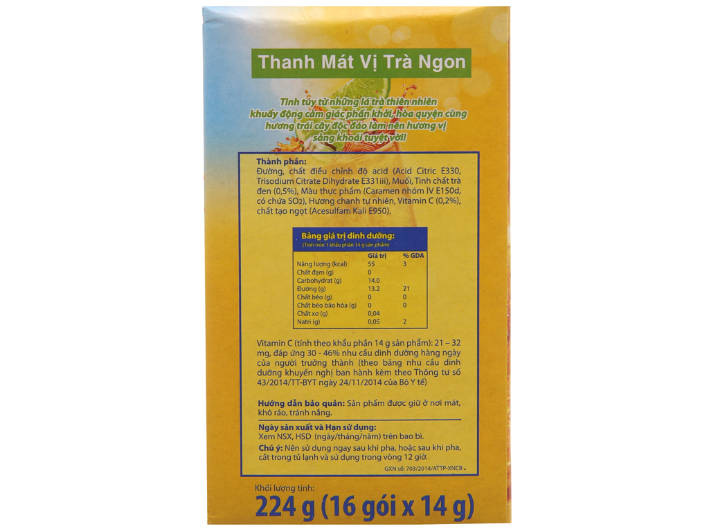 Trà Lipton Ice Tea vị chanh hộp 224g