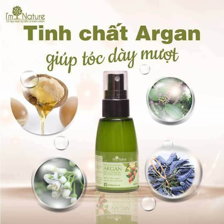 Tinh Chất Dưỡng Tóc Argan 60ml Giúp Mọc Tóc Đen Ngăn Rụng Tóc I'm Nature