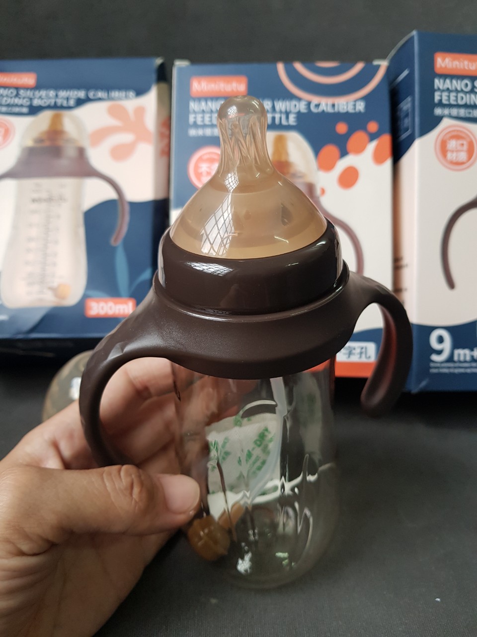 BÌNH SỮA MINITUTU NANO BẠC CỔ RỘNG 300ml, 240ml CHO BÉ