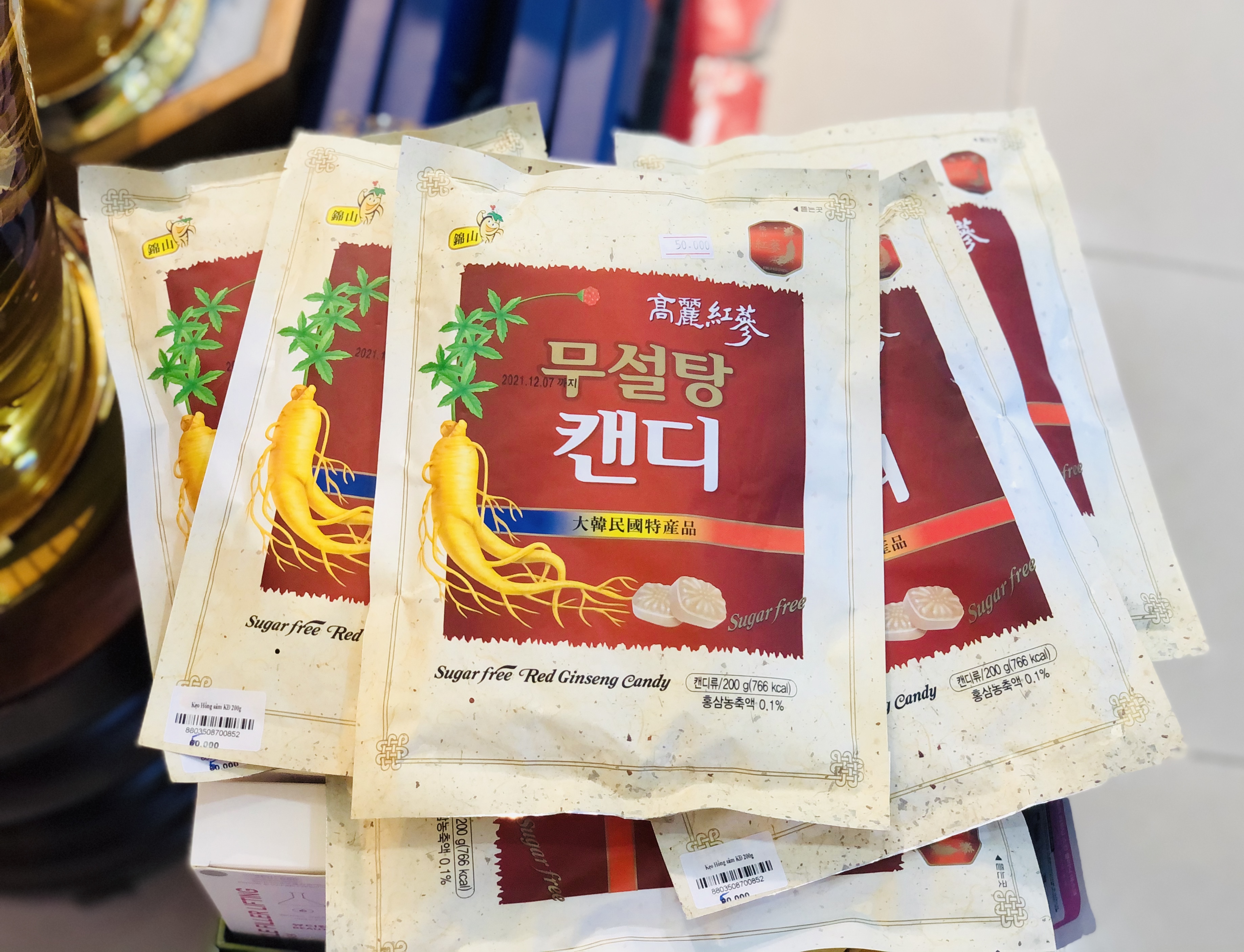 Kẹo hồng sâm không đường hàn quốc 500g -DATE MỚI