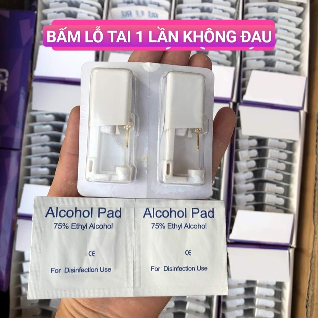 1 Cặp Bấm lỗ tai không đau dùng 1 lần vô trùng hàng chuẩn
