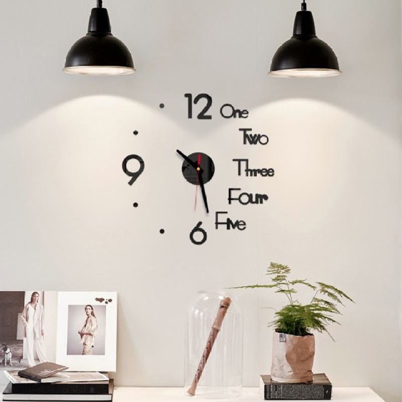 Đồng hồ dán tường trang trí nhà cửa, đồ dùng gia đình, đồng hồ kim, đồng hồ trang trí (DHD40), tuancua