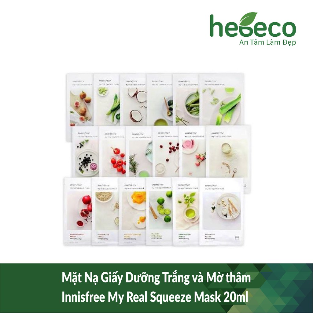 Mặt nạ giấy dưỡng trắng và mờ thâm innisfree my real squeeze mask 20ml - hàn quốc, cam kết hàng đúng mô tả, chất lượng đảm bảo an toàn đến sức khỏe người sử dụng