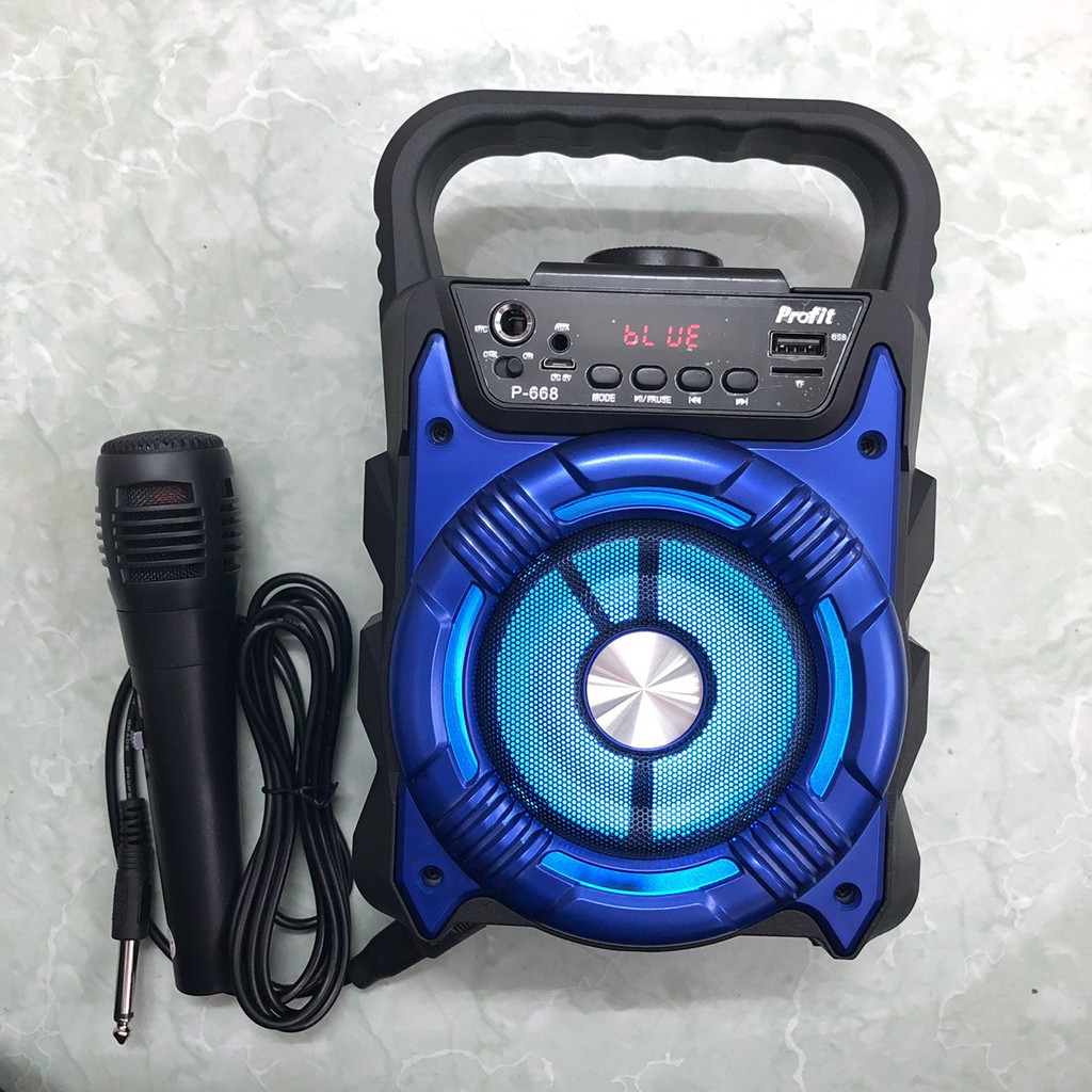 Loa bluetooth karaoke p668 p669 kèm mic karaoke gọn nhẹ - âm thanh hay