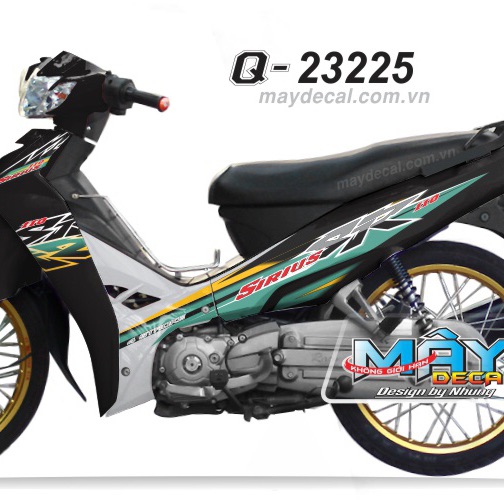 Tem rời Sirius SR đen bạc