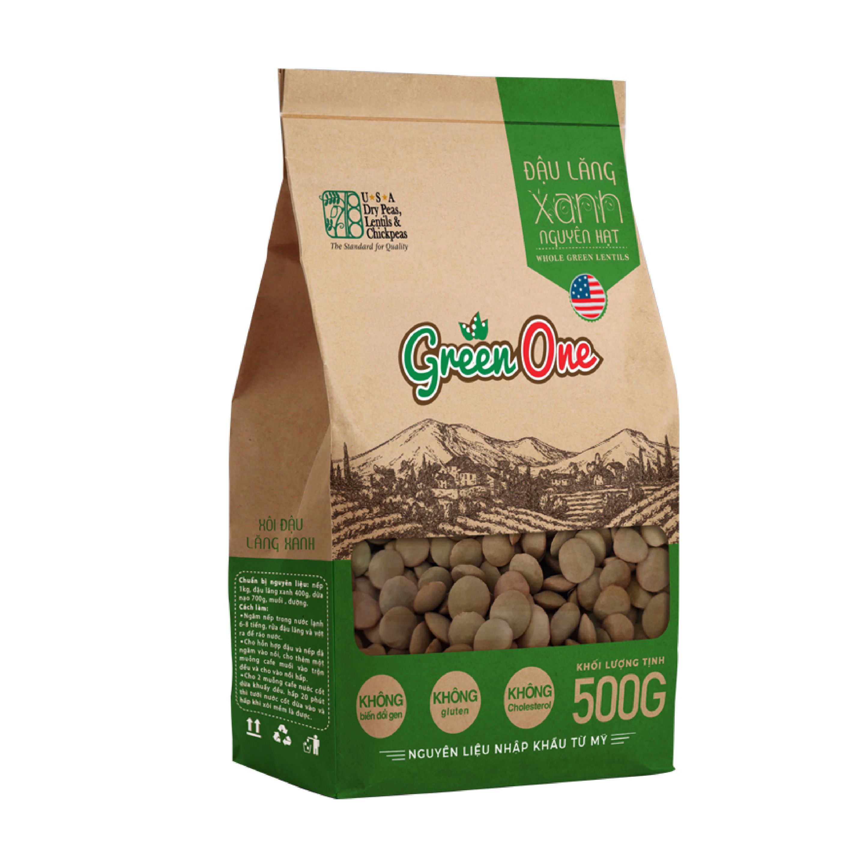 Đậu lăng xanh nguyên hạt Green One 500g