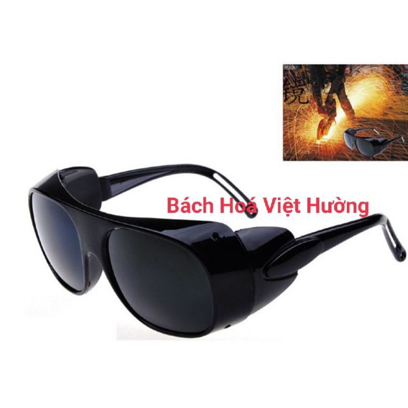 Kính bảo hộ chuyên dùng cho thợ Hàn 2 màu đen, trắng, mắt kính thuỷ tinh