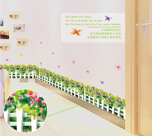 [HCM]Decal trang trí chân tường Hoa Tỉ Muội-K27