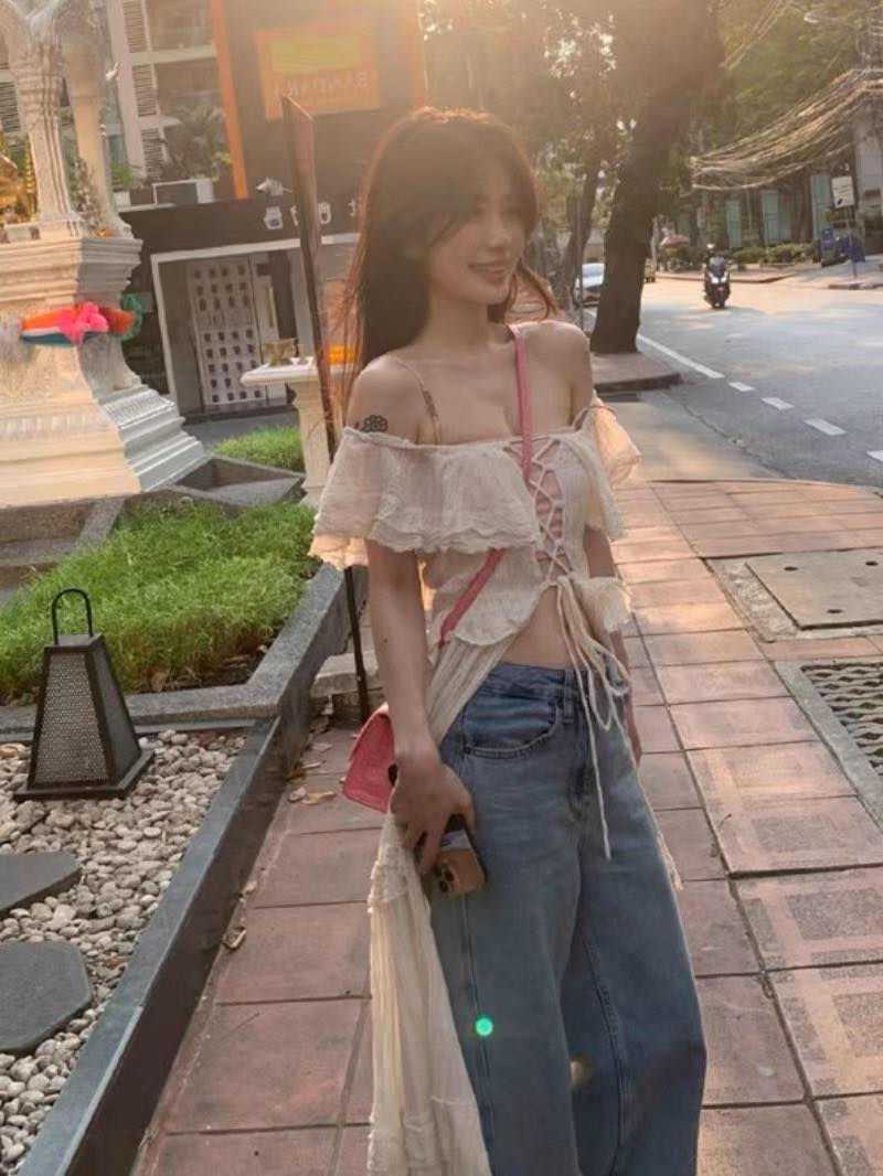 ÁO NUDE TRỄ VAI DÁNG DÀI XẺ TÀ