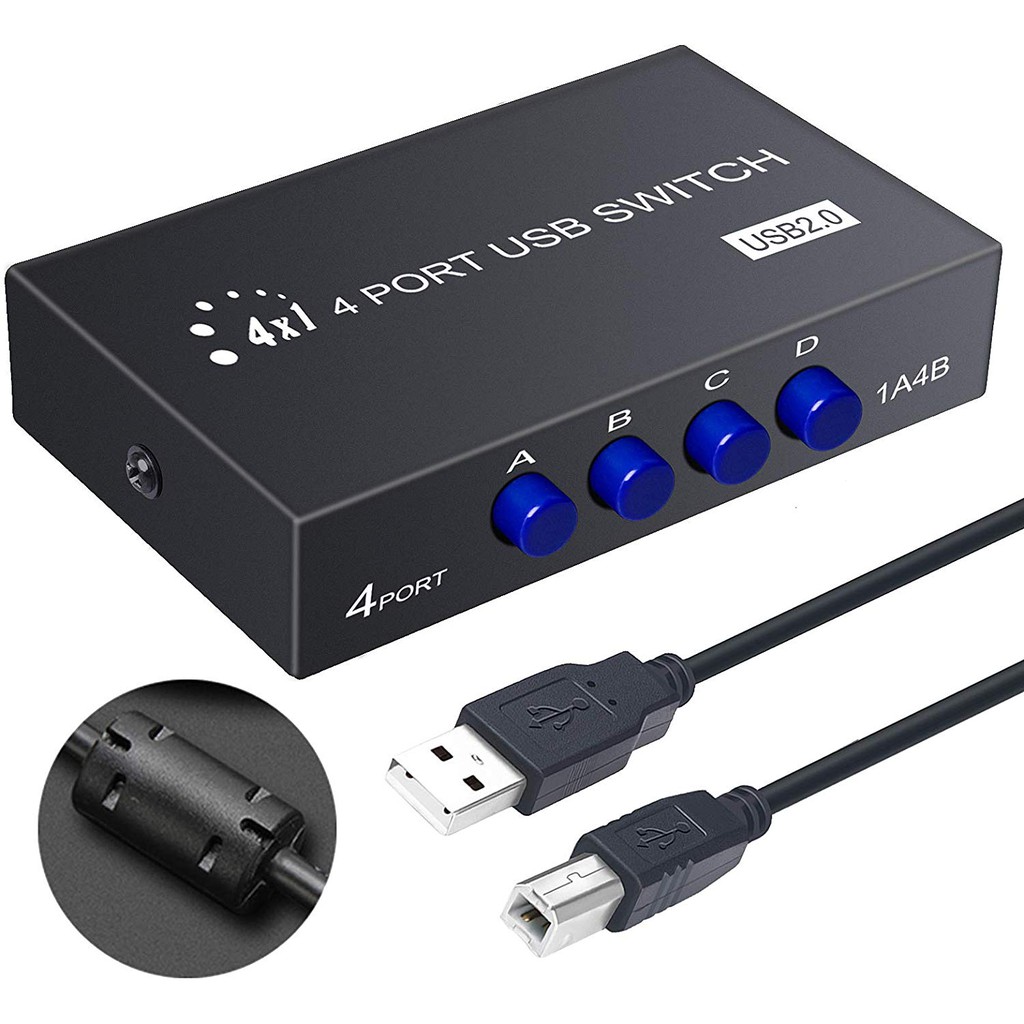 Bộ Chia 1 Máy In Cho 4 Máy Tính Usb 2.0 Switch