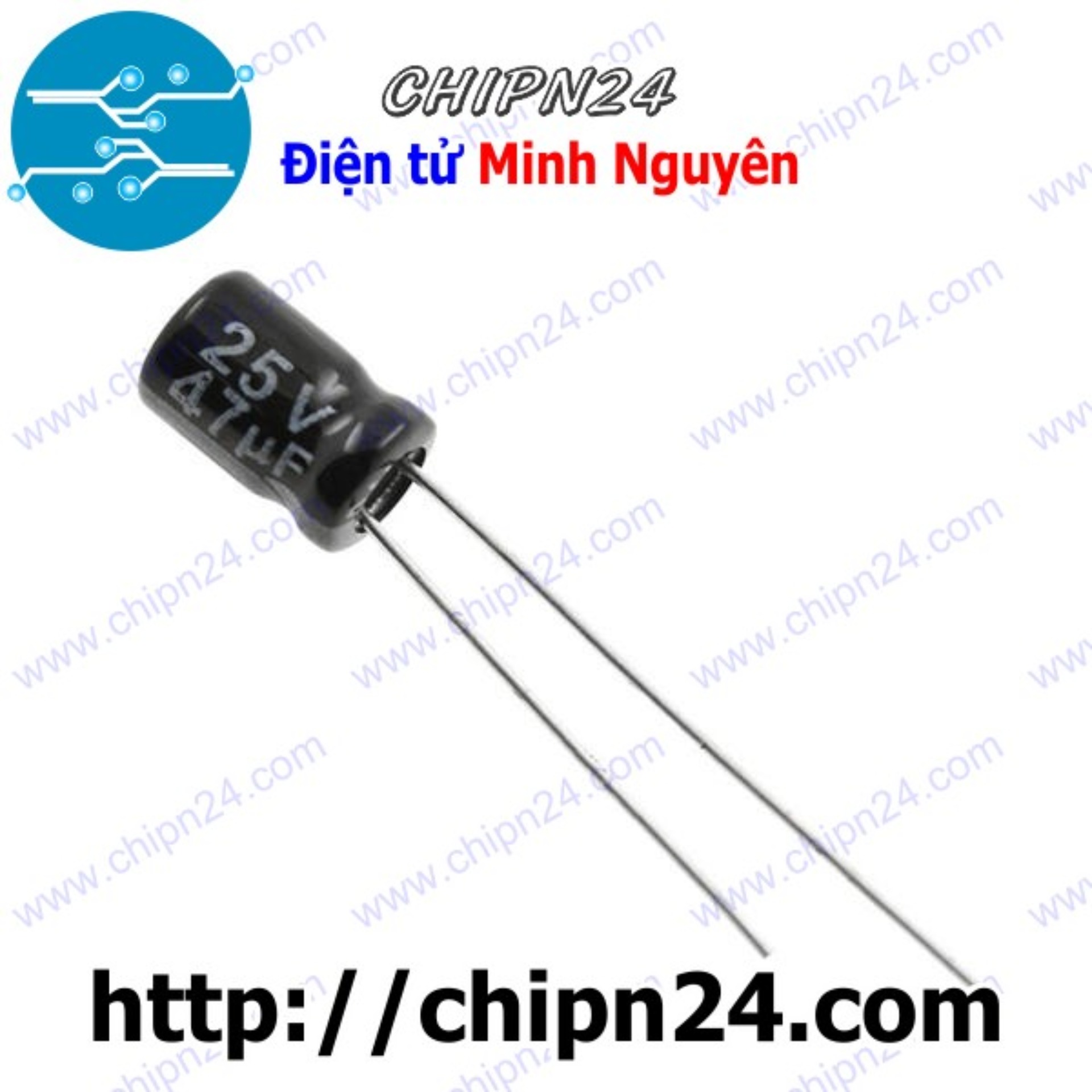 [25 con] (G40.8) Tụ hóa 47uF 25V (5x8mm)