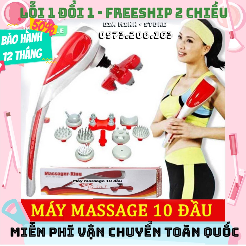 Máy massager cầm tay 10 đầu King massager , Hàng nhập khẩu