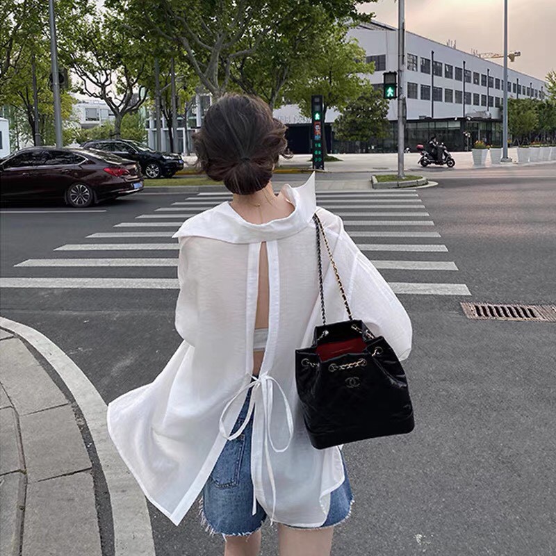 Áo Sơ Mi Khoác Ngoài Xẻ Sau Phong Cách_Áo Khoác ĐI Biển Mới Nhất