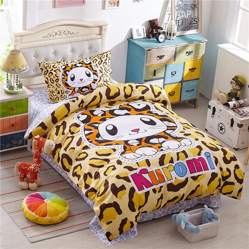 100% Cotton Trẻ Em Hoạt Hình Duy Nhất Cô Gái 100% Cotton Sinh Viên 1.0 M 1.2m Phòng Ngủ Ga Trải Giường Vỏ Chăn Vỏ Gối Ba Mảnh