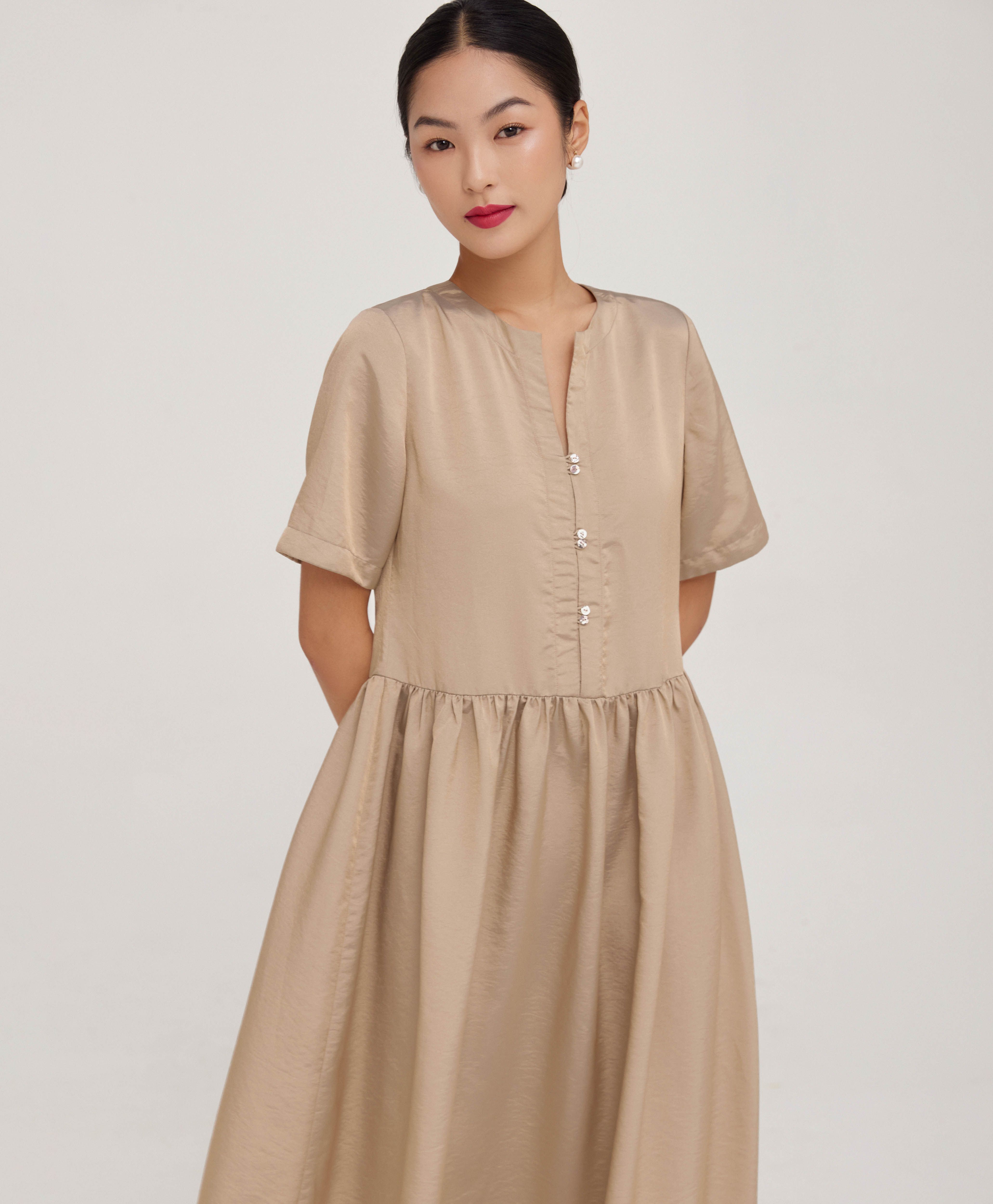 Đầm lụa baby doll Mauve Doll dress