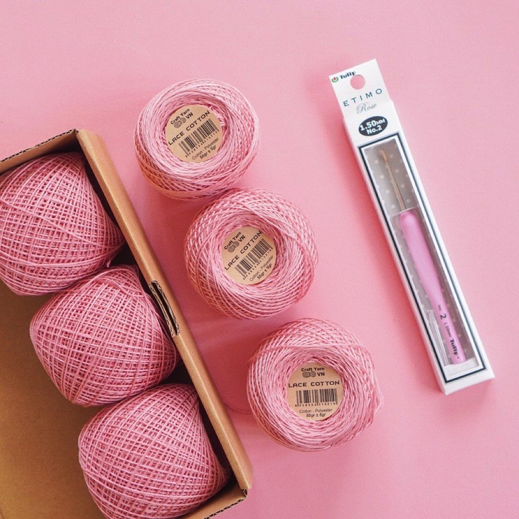 Sợi Lace Cotton Craft Yarn VN Cuộn 50gr