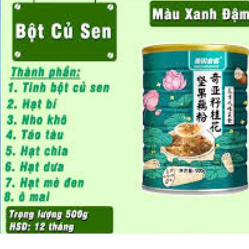 1 HỘP 500gr  Bột củ sen dưỡng nhan