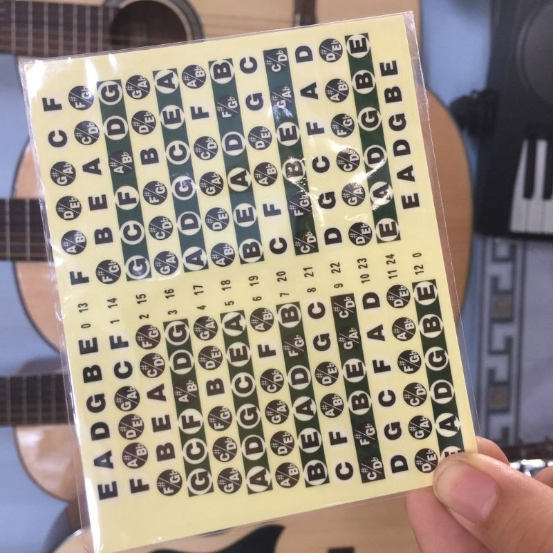 Sticker dán nốt nhạc trên cần đàn guitar TYTY992k