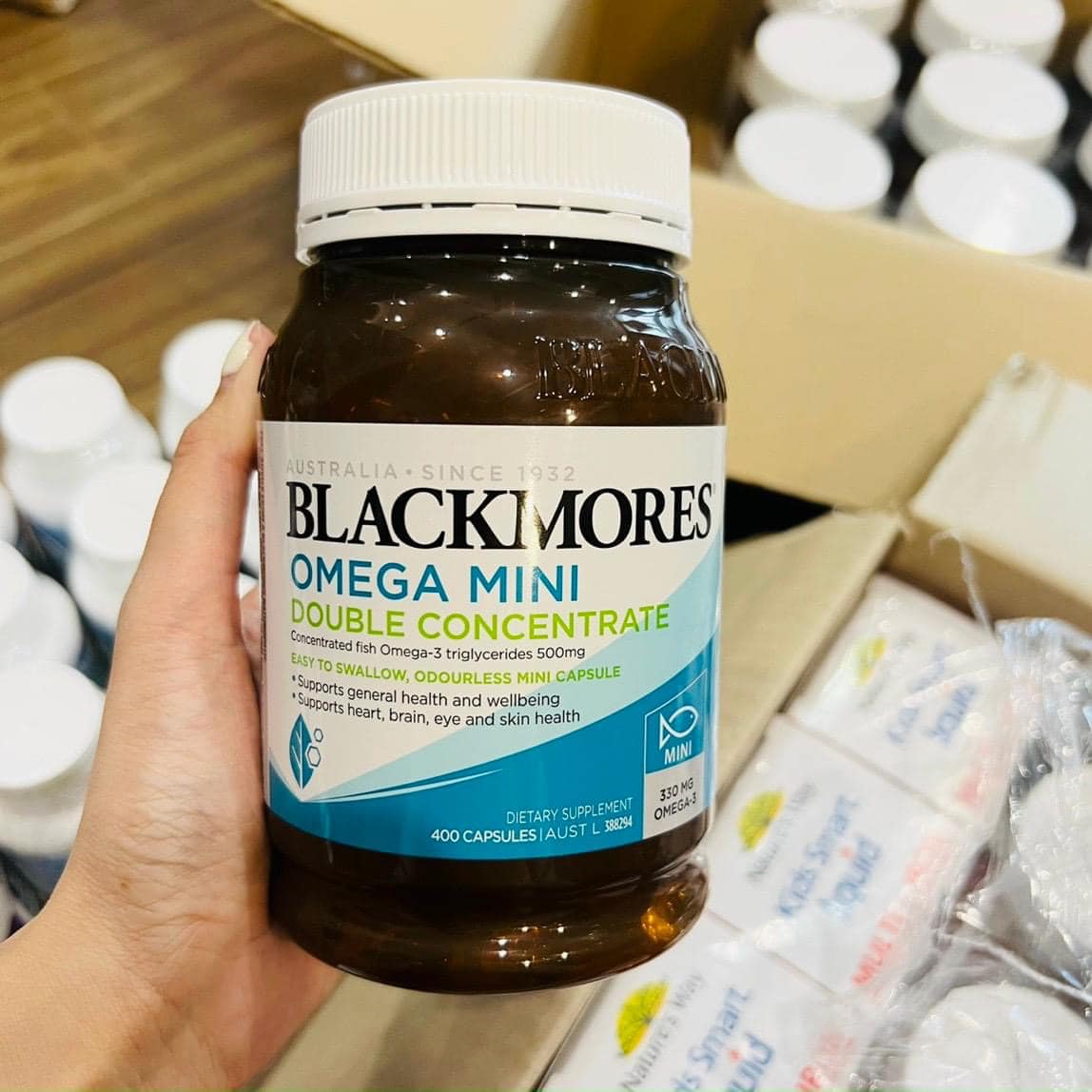 Dầu cá Blackmores Omega Mini Double Concentrate 400 viên