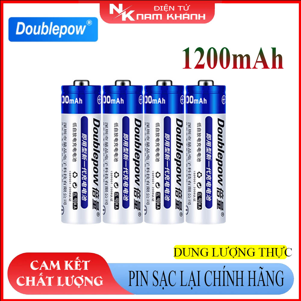 Bộ 04 Pin Sạc AA 1200mAh Doublepow (Hàng Chính Hãng)