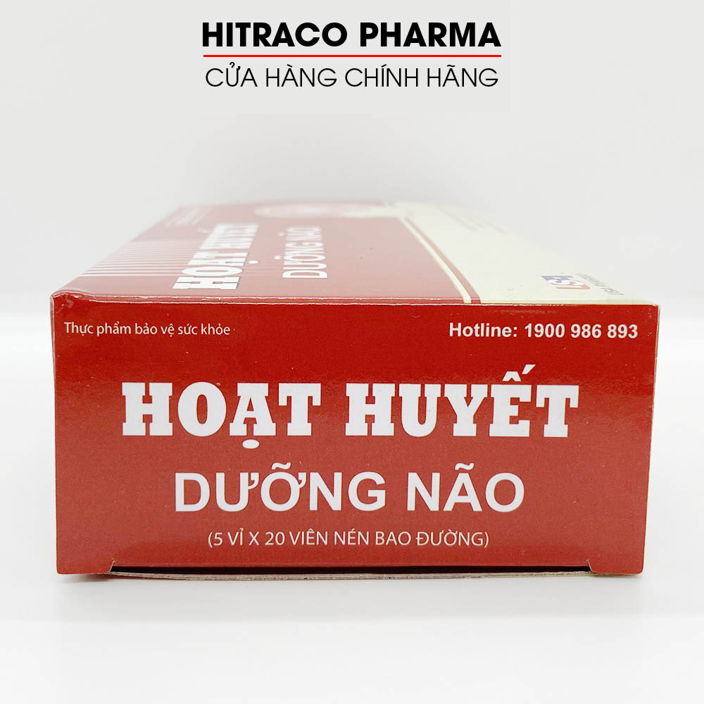 Hoạt Huyết Dưỡng Não Citicolin - Coenzyme Q10 giảm đau đầu, hoa mắt, chóng mặt, mất ngủ, rối loạn tiền đình - Hộp 100 viên