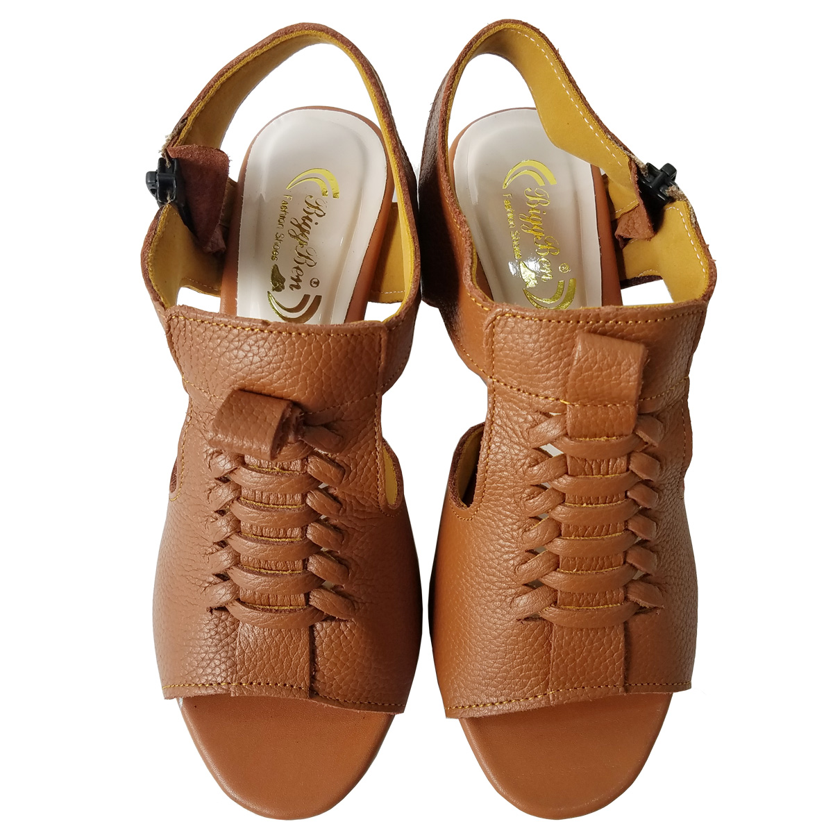 Giày sandal cao gót nữ da bò BIGGBEN gót 5 phân GCGB55