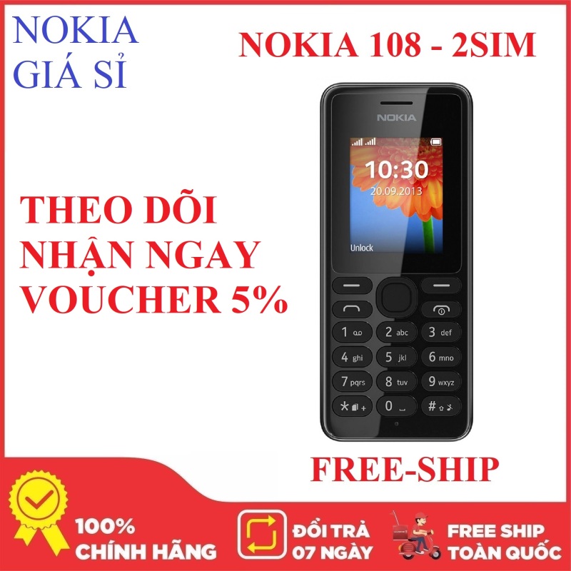 Điện thoại giá rẻ - Nokia 108 - 2 SIM 2 SÓNG - Nokia giá sỉ