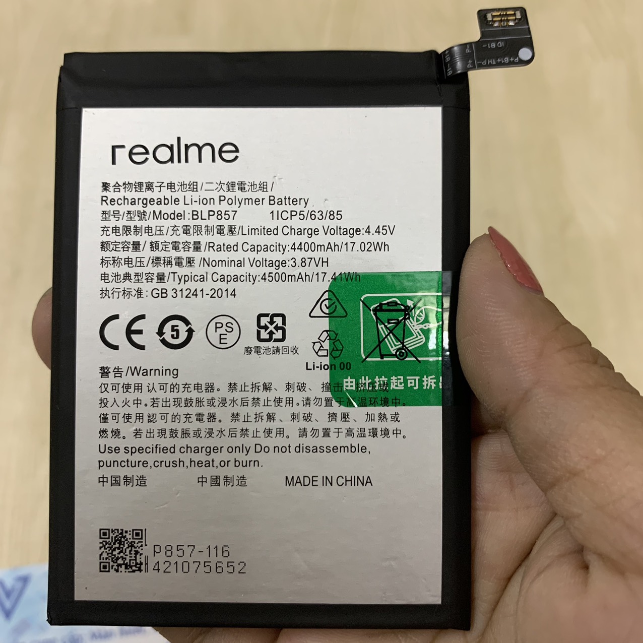 PIN BLP857 REALME Q3 PRO/REALME GT NEO