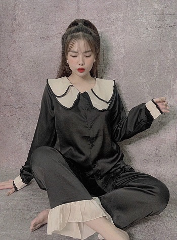 [HCM]ĐỒ BỘ LỤA SATIN CAO CẤP BÁNH BÈO MẪU MỚI
